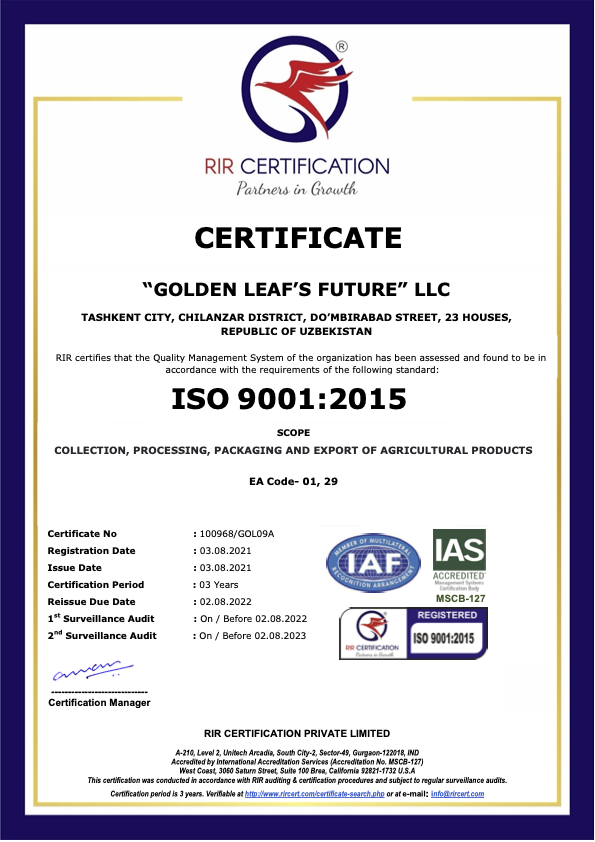 Certifications